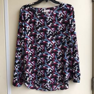 LOFT Floral Long Sleeve Blouse